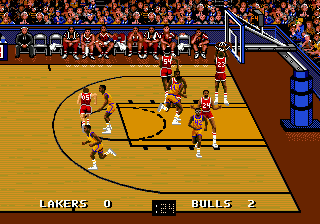 NBA Pro Basketball Bulls vs Lakers screenshot 2 for Sega Mega Drive